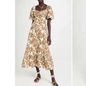 English Factory “Floral Print Maxi Dress” in Tan - Sz. S